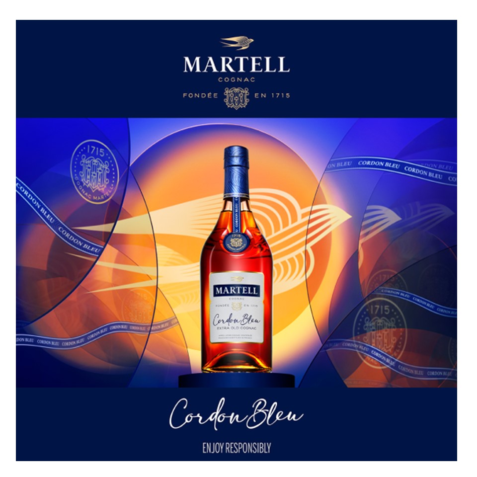 SHOP24 Martell Cordon Bleu Cognac 1L - Exceptionally Rounded, Mellow Sensation with Gift Box 100% Authentic