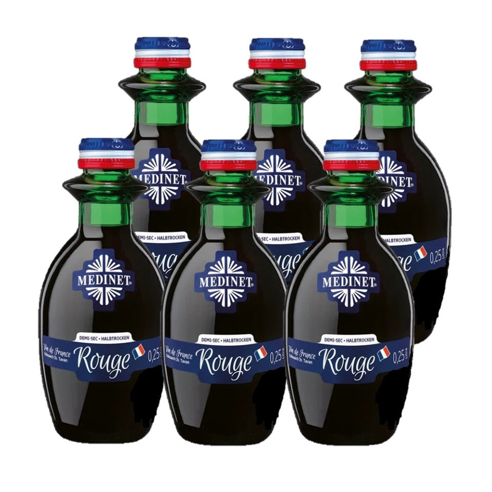 SHOP24 Medinet Rouge 250ml(6 bottles), high-quality grapes from France one of the popular wines in Singapore. Alc 12%