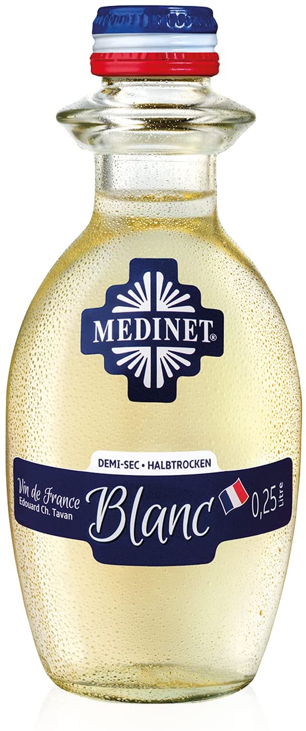 SHOP24 Medinet Blanc 250ml (12 bottles), high-quality grapes from France one of the popular wines in Singapore. Alc 10.5%