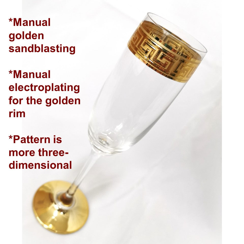 Shop24 STONE ISLAND(石岛) Venice Series lead-free crystal champagne glass (威尼斯系列香槟杯) 2 pieces x 412ml