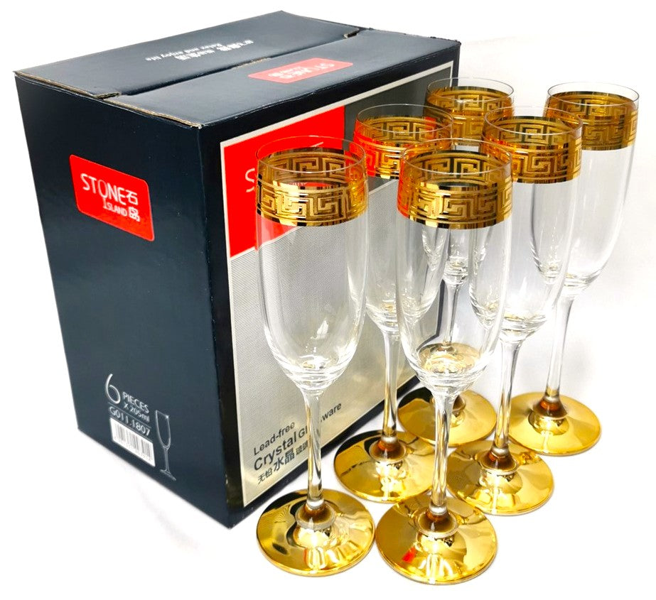 Shop24 STONE ISLAND(石岛) Venice Series lead-free crystal Champagne glass (威尼斯系列香槟杯) 6 pieces x 412ml