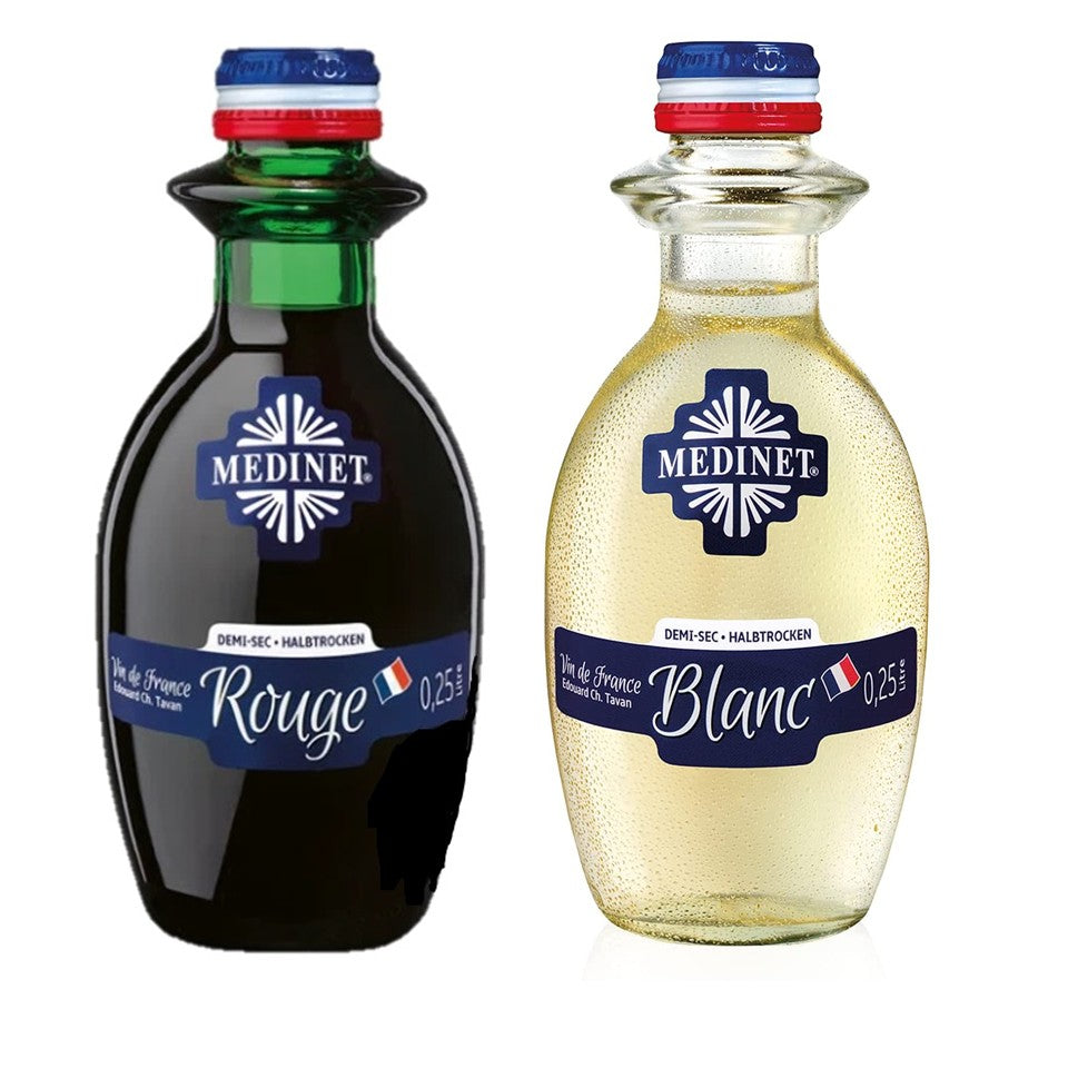 SHOP24 Medinet Rouge and Blanc 250ml (6 bottles each), high-quality grapes from France one of the popular wines in Singapore