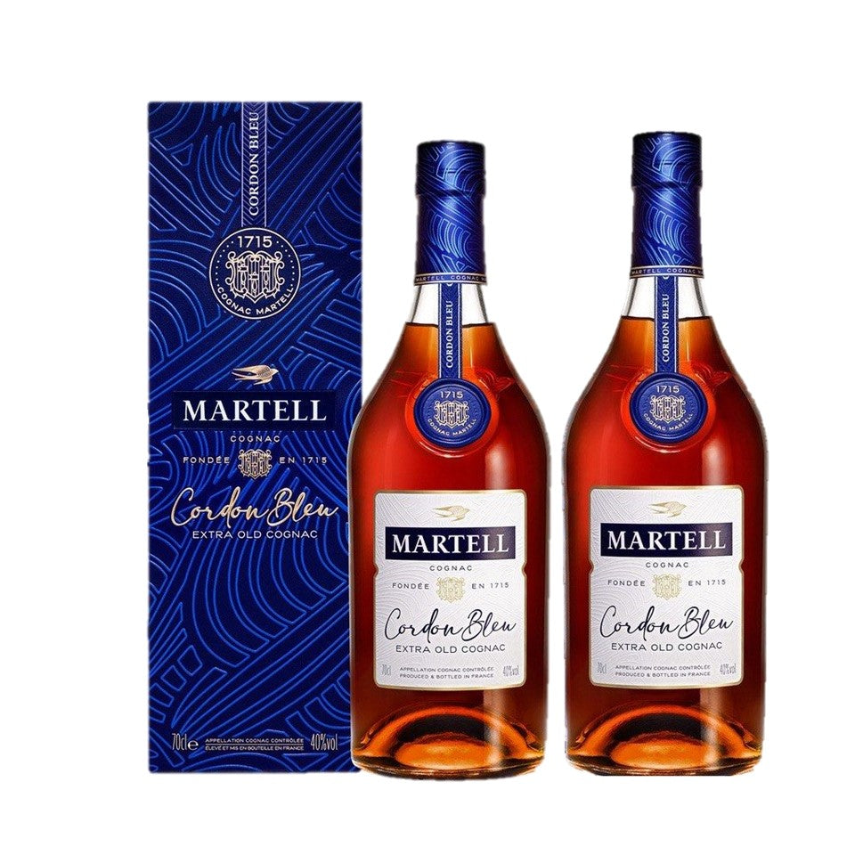 SHOP24 Martell Cordon Bleu Cognac 70cl (2 Bottles)_ - Exceptionally Rounded, Mellow Sensation with Gift Box 100% Authentic
