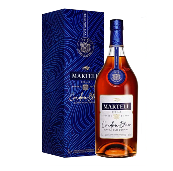 SHOP24 Martell Cordon Bleu Cognac 1L (6 Bottles) - Exceptionally Rounded, Mellow Sensation with Gift Box 100% Authentic