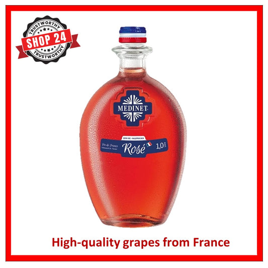 SHOP24 MEDINET ROSE 1000ml White Wine, High quality grapes from France 11.5%
