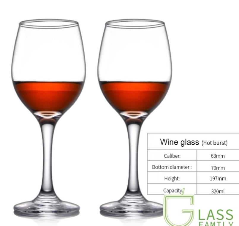 SHOP24 BAO XING high grade 6 pieces lead free crystal red and white wine glasses improved breakage resistance 350ml