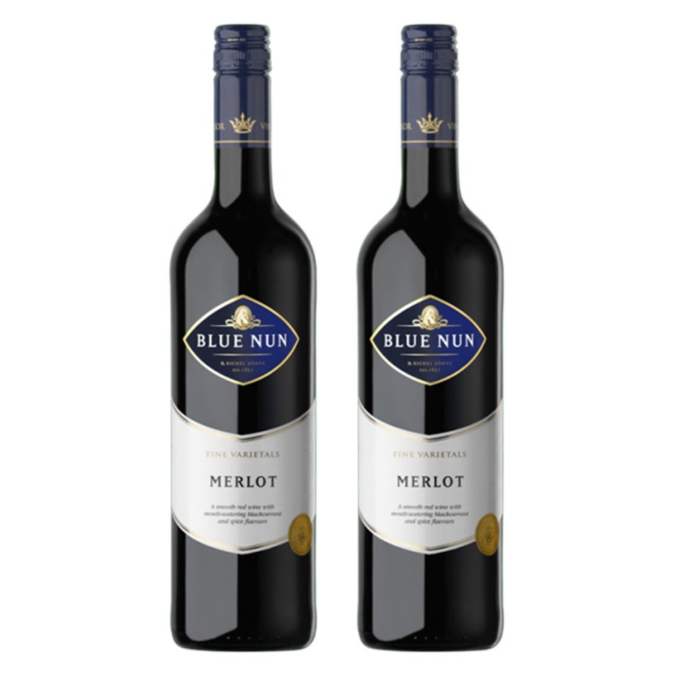 SHOP24 BLUE NUN MERLOT(2 bottles) quality red wine from Germany 750ml 13% Alc for gathering and all occasion celebration