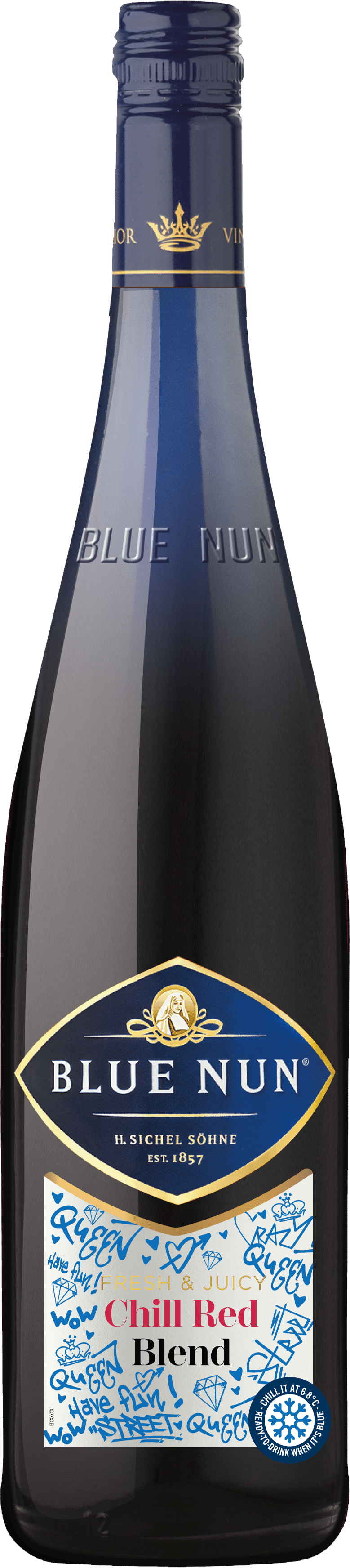 SHOP24 Blue Nun Chill Red Blend Fruity German red wine (6 bottles) best choice for all occasions celebration and gathering 11% Vol