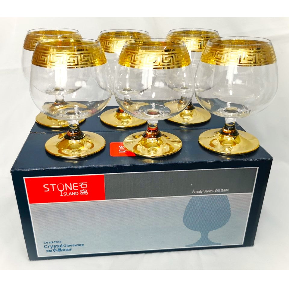 Shop24 STONE ISLAND(石岛) Venice Series lead-free crystal brandy glass (威尼斯系列白兰地杯) 6 pieces x 412ml