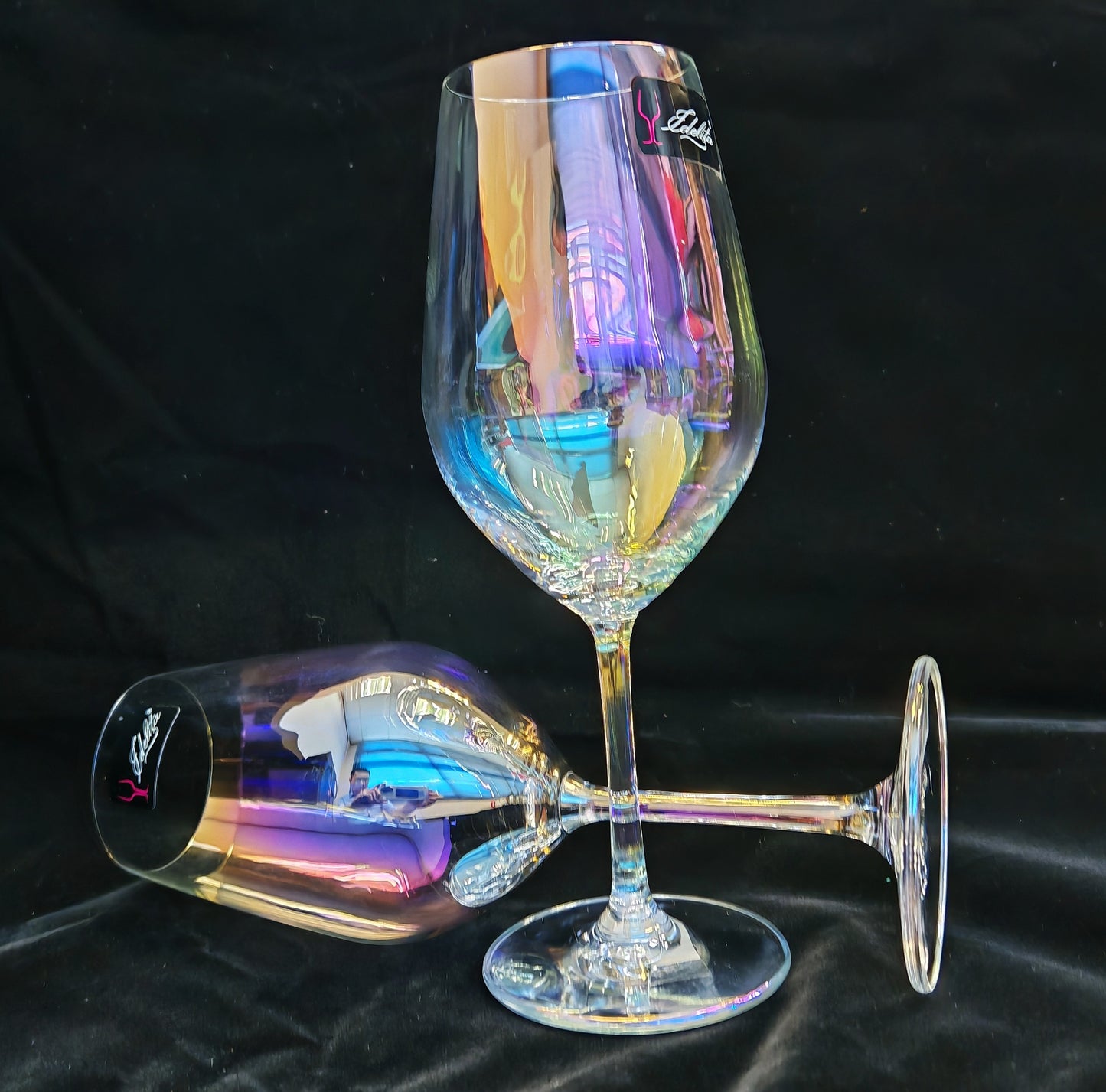 Shop24 IDELITA hand-made crystal rainbow wine glass 460ml (2pcs)