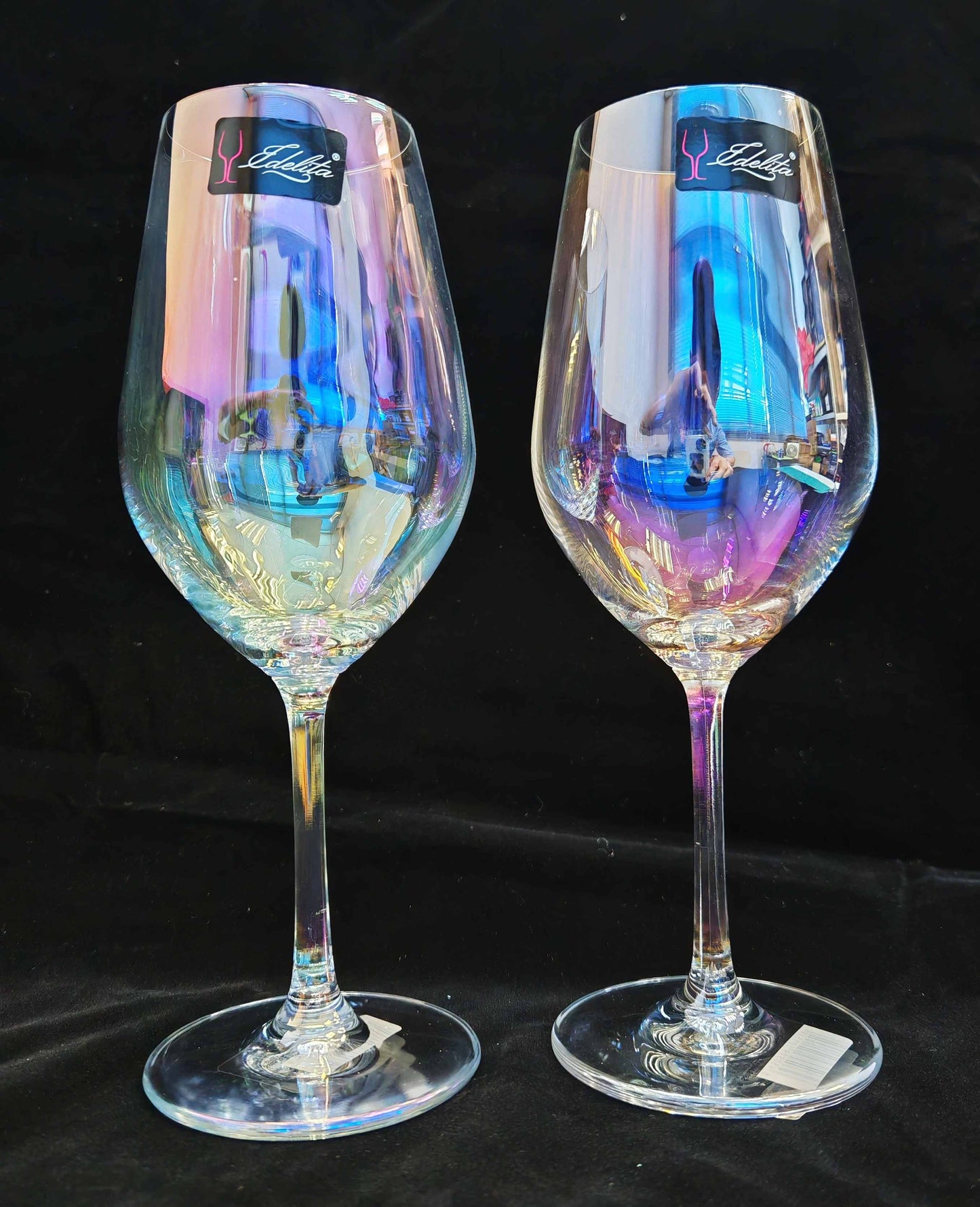 Shop24 IDELITA hand-made crystal rainbow wine glass 460ml (2pcs)