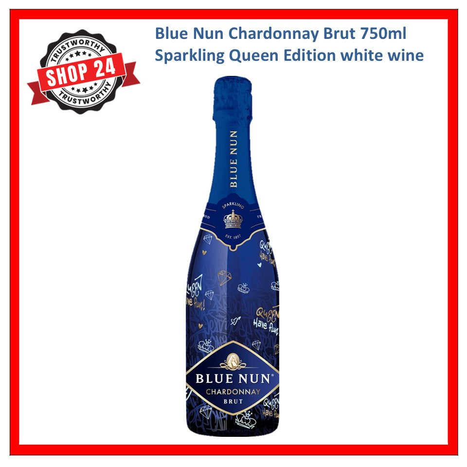 Shop24 Blue Nun Chardonnay Brut is a Sparkling Queen Edition white wine your best choice for all occasions celebration and gathering 11% vol