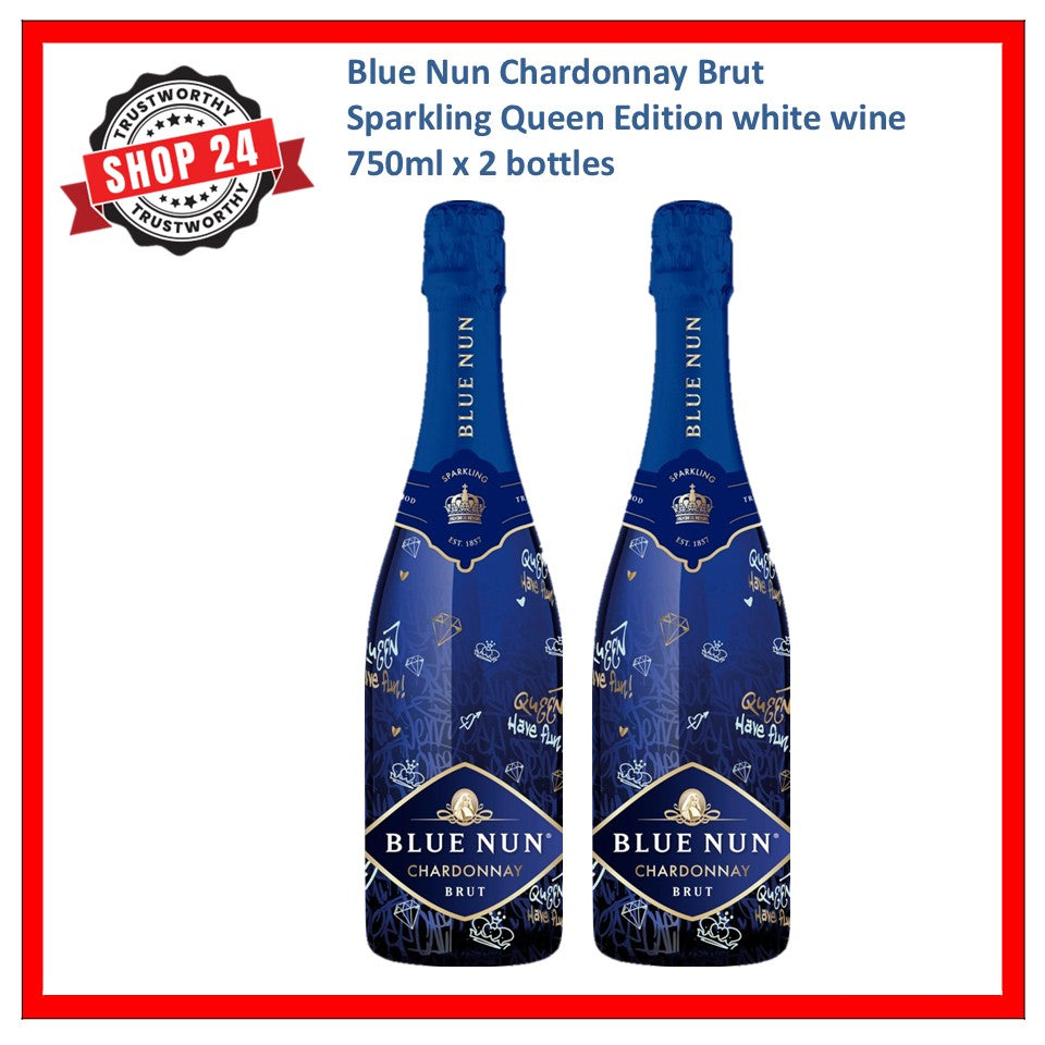 Shop24 Blue Nun Chardonnay Brut is a Sparkling Queen Edition white wine (2 bottles) your best choice for all occasions celebration and gathering 11% vol
