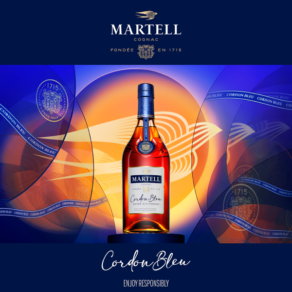 SHOP24 Martell Cordon Bleu Cognac 70cl 6 Bottles - Exceptionally Rounded, Mellow Sensation with Gift Box 100% Authentic