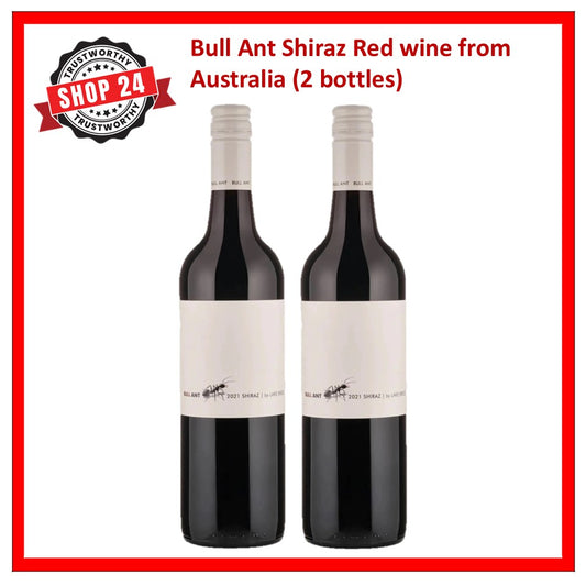 SHOP24 Bull Ant Merlot Lake Breeze Bullant Shiraz from Australia(2 bottles) famous old vines wine district smooth and offers a lovely soft finish with polished tannins Abv 14.5%