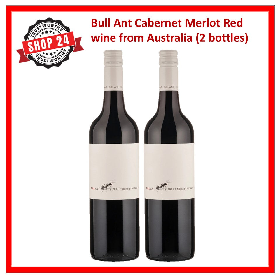SHOP24 Bull Ant Merlot Lake Breeze Bullant Cabernet Merlot(2 bottles) from Australia famous old vines wine district smooth and offers a lovely soft finish with polished tannins Abv 14%