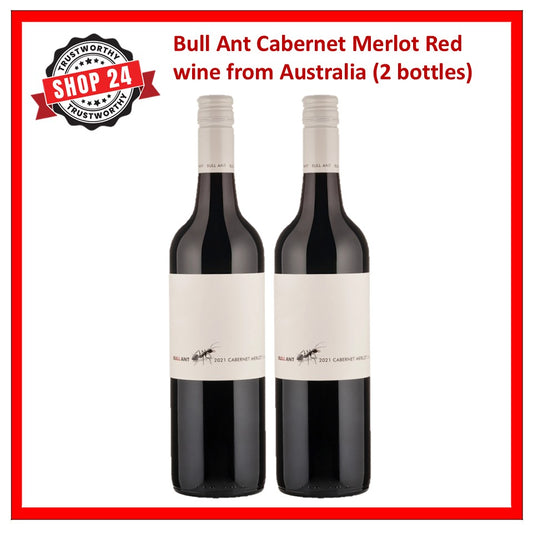 SHOP24 Bull Ant Merlot Lake Breeze Bullant Cabernet Merlot(2 bottles) from Australia famous old vines wine district smooth and offers a lovely soft finish with polished tannins Abv 14%