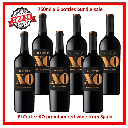 SHOP24 EL Cortez XO extra ordinary the new premium red wine from the Spanish bodega Torre Oria (750ml x 6 bottles) 14% alcohol