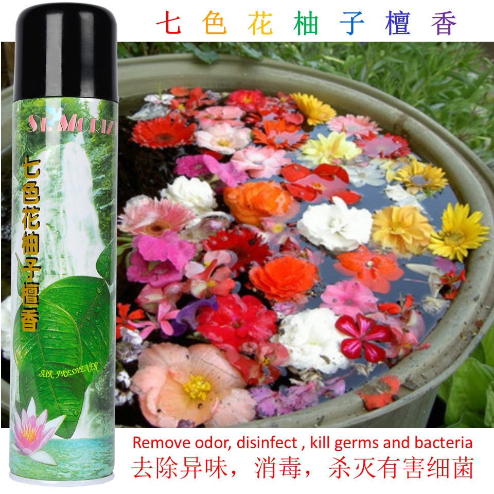 ST.MORITZ SEVEN FLOWERS + POMELO LEAF & SANDALWOOD AIR FRESHENER 300ml (1 bottle each) 七色花柚子檀香与纯柚子檀香空气清香剂 shop24.sg