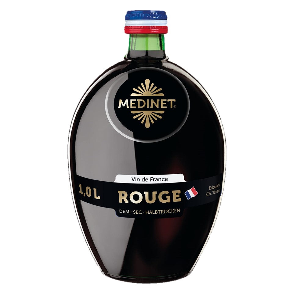 SHOP24 MEDINET ROUGE 1000ml Red Wine Carton Sale(6 Bottles), High quality grapes from France, 12% alcohol