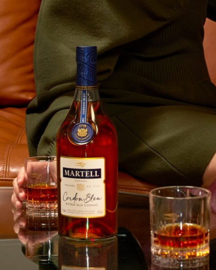 SHOP24 Martell Cordon Bleu Cognac 1L (6 Bottles) - Exceptionally Rounded, Mellow Sensation with Gift Box 100% Authentic