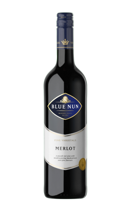 SHOP24 BLUE NUN MERLOT and Riesling quality red and white wine from Germany 750ml (3 bottles each) for gathering and all occasion celebration